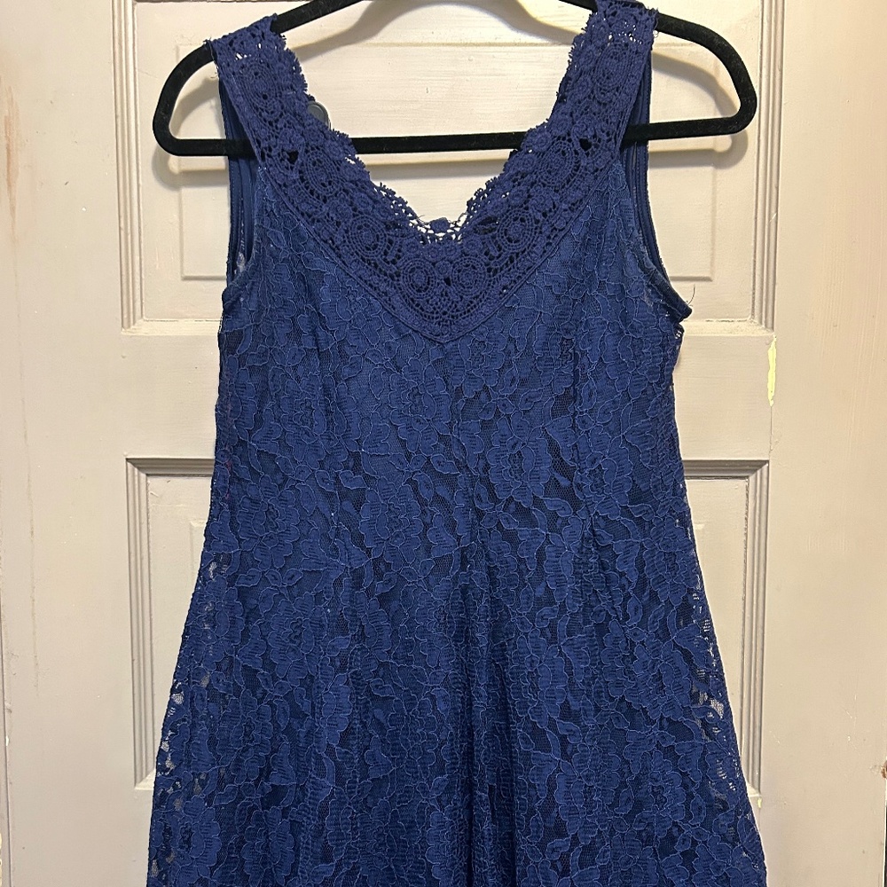 Navy Lace Mini Dress